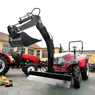 【💖優選 特價💖】新款804四驅拖拉機 帶挖機農用耕地犁地機 多功能四輪拖拉機
