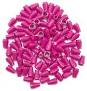 Lego 100 New Magenta Cones 1 x 1 with Top Groove Pieces