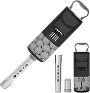 Golf Ball Retriever | Pocket Shagger Storage with Pocket & Tee Holder | Aluminum Alloy Tube Portable Pocket Storage Picker Collector for Golf Balls