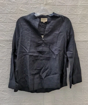New Tuckernuck Ludin Hicks Popover Navy Linen Size L