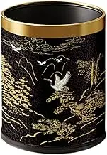 LCSVCCXA Garbage Can Garbage Can Trash Can Waste Basket for Dormitory Laundry Room Bathroom Bedroom, Gold, as described