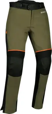 Bering Zephyr, textile pants waterproof women , color: Black/Dark Green/Orange , size: T4