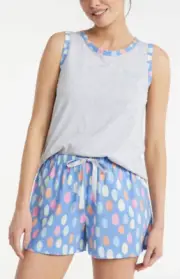 NEW PETER ALEXANDER WOMENS PRETTY GEO SPOT TANK TOP + SHORTS PJ SET XS RRP$99.90