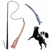 Extendable Pet Dog Train & Play Exercise Rope Tail Chase Toy Wand Pole
