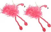 Vaguelly 2pcs Flamingo Marionette Puppet String Animal Puppets Fluffy Props for Performances and Home Entertainment