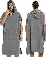 Proumhang Unisex Hooded Towel Poncho Robe - Quick-Dry Microfiber Bathrobe & Beach Towel for Surfing, Swimming | Lightweight Changing Robe Loungewear for Men & Women 80 x 110cm(31.5 x 43.3")