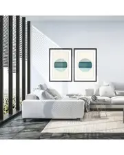 Oceanic Duology: Abstract Circles Diptych by Max+E Wall Art