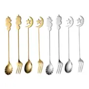 Stainless Steel Mini Salad Fruit Tasting Forks Long Handle Coffee Stirring Spoon