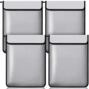 4 Packs Fireproof Document Bag with 2 Pocket 15" x 11" Waterproof Document Po...