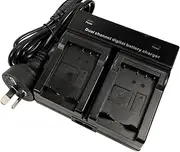 Dual Double Mains Battery Charger for Panasonic DMW-BMB9 DMW-BMB9E DMW-BMB9GK DMW-BMB9PP Lumix DMC-FZ100 DMC-FZ150 DMC-FZ40 DMC-FZ47 DMC-FZ48 DMC-FZ72 Camera