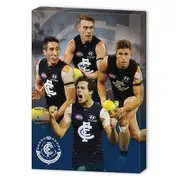 Carlton Blues AFL Wall Canvas Sign Patrick Cripps, Jack Silvagni, Jacob Weitering, Marc Murphy