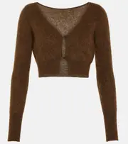 [Jacquemus] Jacquemus Le Cardigan Alzou mohair-blend cardigan UK 10 brown