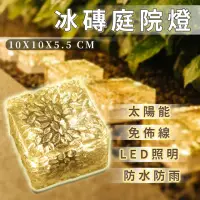 在飛比找momo購物網優惠-【暖暖生活】戶外太陽能庭院燈 LED玻璃冰磚燈 感應草坪燈 