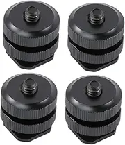BRIGHTFUFU Aluminum Alloy Hot Shoe Mount Adapter 4pcs Tripod Screw Adapter for Flash Shoe
