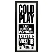 Coldplay - Live Concert Playback Promotional Vintage Daybill Poster Framed