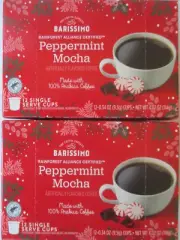 2 BOXES BARISSIMO PEPPERMINT MOCHA COFFEE K-CUPS 12-POD BOX