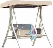 SUIOPPYUW Top Cover Replacement for Garden Swing Seat 210D Oxford Cloth Patio Swing Top Cover with 4 Reinforced Corner, B, 191 * 120 * 20CM