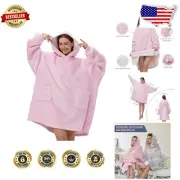 Unisex Oversized Sherpa Sweatshirt Blanket Hoodie - Perfect Gift with Pockets