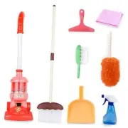 Kids Cleaning Set - 8Pcs Toddler Broom and Cleaning Set with Toy Vacuum