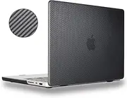 UESWILL Compatible with MacBook Pro 14 inch Case Cover 2021-2024 Release, with M4 M3 M2 M1 Pro Max chip Touch ID, Carbon Fiber Texture Slim Fit Hard Shell Case, Black