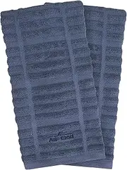 All-Clad Solid Kitchen Towels: Highly Absorbent, Super Soft Long Lasting - 100% Cotton, 17"x30" Tea Towels for Cleaning & Drying Dishes, Pans, Glassware, or Countertops, (2-Pack), Indigo