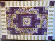 Unfinished QUILT TOP 42 1/2" x 31 1/2" Half-log cabin blocks Wall hanging