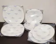 6 White Plate Set Villeroy B O Seal