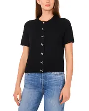 CeCe Crewneck Cardigan Sweater