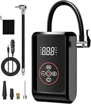 Tire Pump for Car | Electric Inflator for Motorcycle Wheel - High Powerful Fast Inflation Auto Shut-Off Tire Pumps for Car Bike Motorcycle Ball