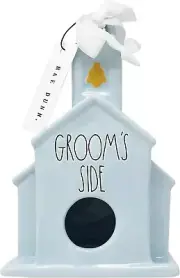 NIB Rae Dunn “Groom’s Side” Ceramic Chapel Birdhouse