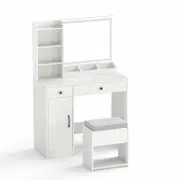 Costway Dressing Table Stool LED Lighted Makeup Vanity Set