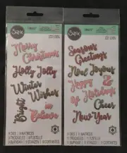 Sizzix Thinlits Christmas Words Sentiments Cutting Dies Jen Long 20pc. Set