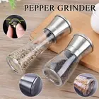 2PCS Stainless Steel Salt and Pepper Grinder Manual Ceramic Mills Glass Kitchen