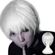 6inch/15cm Rocker Men Wig Short Hair Carnivals Party Cosplay Festival White Wig.
