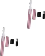 Healeved 2pcs Hair Removing Device 0.2mm Precision Eyebrow Trimmer No Battery 2-in-1 Comb Trimmer Washable Head Stylish Design Ideal Present