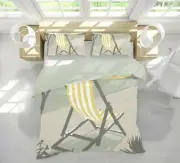 3D Beach Deckchair 1366NA Bed Pillowcases Quilt Cover Duvet Steve Read Fay