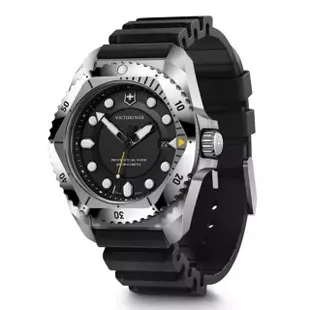 【VICTORINOX 瑞士維氏】DIVE PRO ISO認證 防水耐鏽300米專業潛水石英錶-黑43mm(VISA-241990)