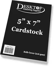Black 5x7 Cardstock Sheets - Thick 80lb Cover Stock - For making Invitations, Postcards, Index Cards (100 Sheets Pack)
