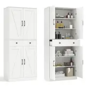183cm Tall Kitchen Pantry Cabinet Farmhouse Cupboard Cabinet Versatile Storage