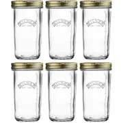 6pc Kilner 500ml Glass Wide Mouth Preserve Jars Set w/ Lid Kitchen Storage Clear