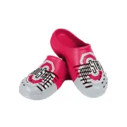 FOCO NCAA Men's Ohio State Buckeyes 2023 Colorblock Big Logo Clogs
