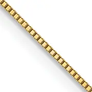 18K Yellow Gold 16 Inch .5mm Box With Spring Ring Clasp Chain