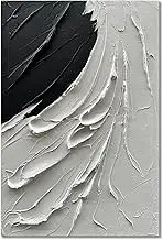 NANKAI Art 36x24 Inches Hand-painted Thick Textured Black and White Minimalist Oil painting Home Wall decorative art oil painting