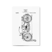 Vintage Motorcycle White Patent Man Cave Wall Art #2