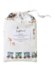 [Snuggle Hunny] Trains Organic Bassinet Sheet/Change Pad Cover in Multi