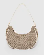 Jasmin Mono Print Baguette Bag