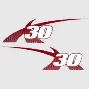 MasterCraft Boat X-30 Decals 7501655 | 2012 Pro Tour Red (Set of 2)