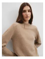 [Country Road] Merino Wool Longline Knit in Praline