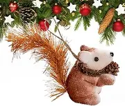 Squirrel Ornaments for Tree | Simulation Squirrel Tree Decorations,Pinecone Creative Decoration Window Decor Puchen