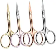 minkissy 2sets Nose Hair Scissors for Men Body Trimmer Hair Trimmer Beard Scissors 4pcs*2 Random Color